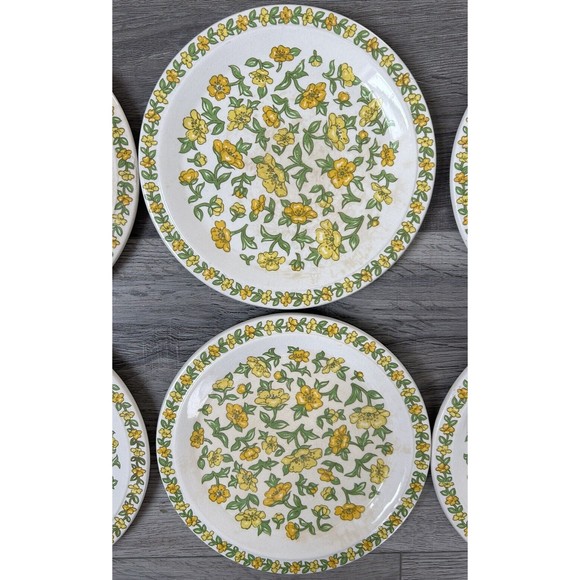 Vintage Taunton Vale Buttercups Plates Dessert Snack 1970s Floral X 6 England - Picture 6 of 13